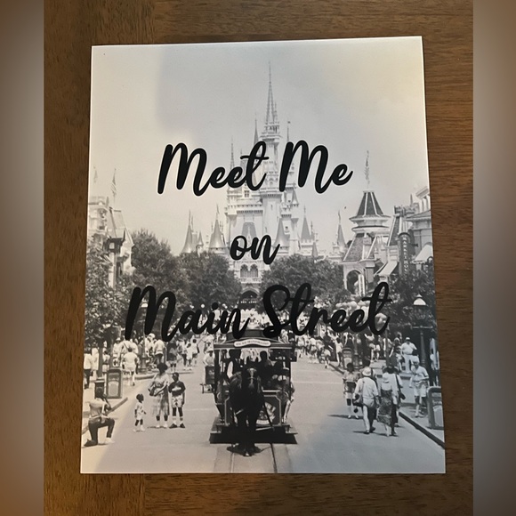 Disney Main Street8x10 Black & White Photograph - Picture 1 of 1